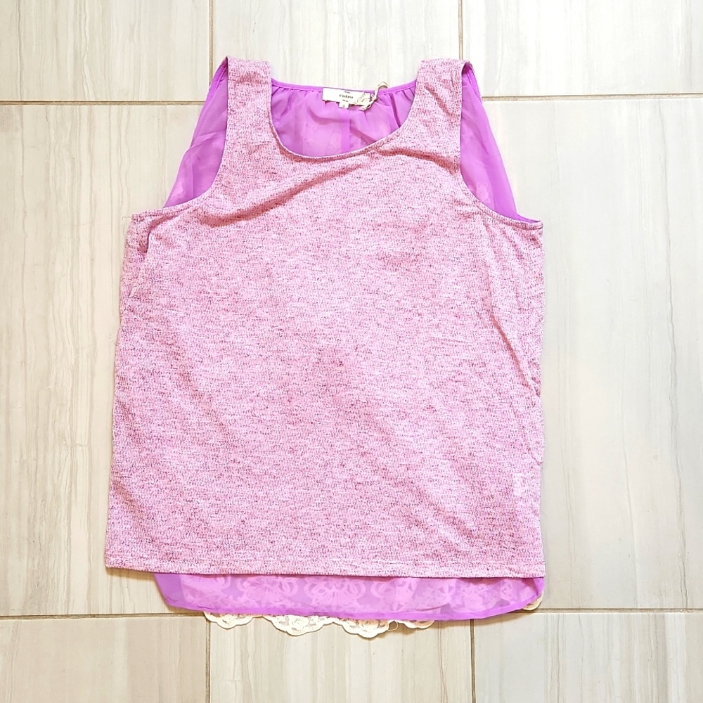 NWT Entro Multi layer Tank with Lace and Knot